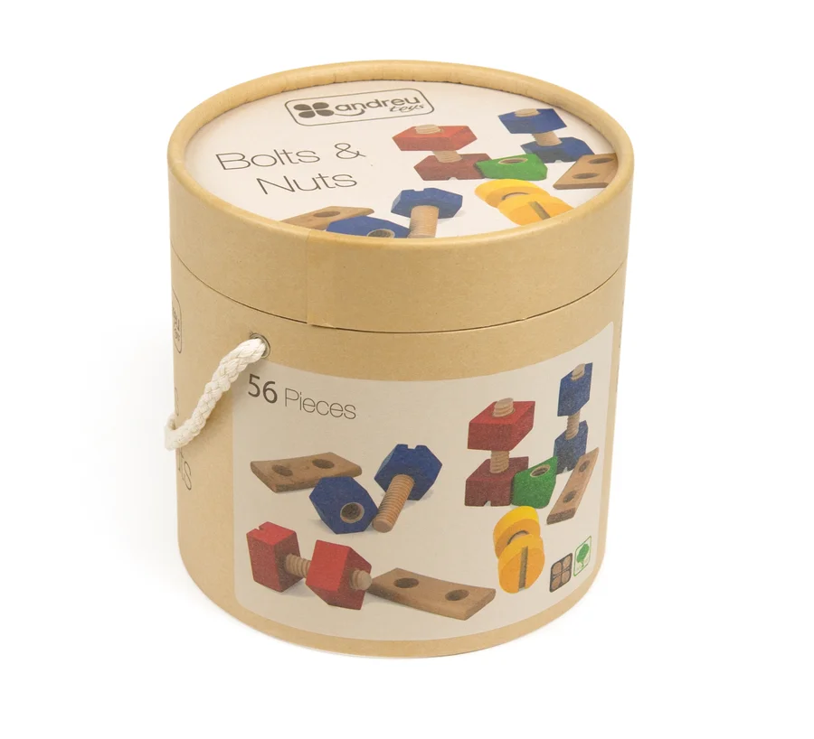 Rosques i cargols de fusta 56 peces Rosques i cargols de fusta 56 peces