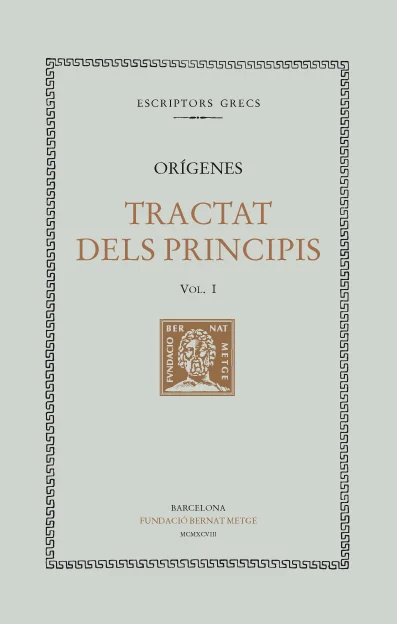Volum del Tractat dels Principis d'Orígenes.