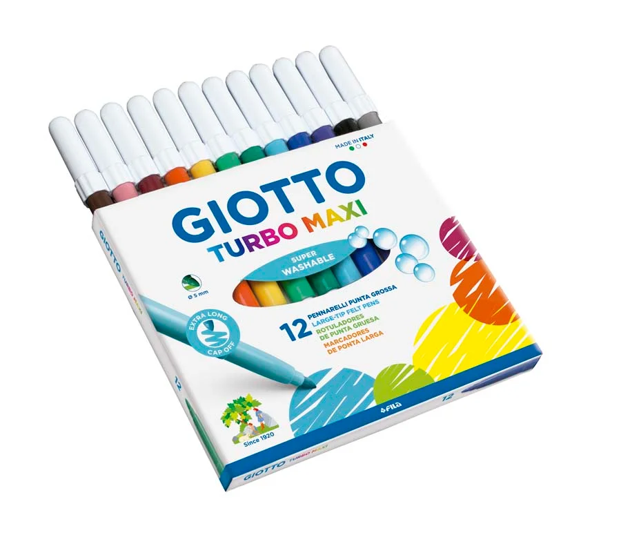Retoladors Giotto Turbo Maxi 12 colors