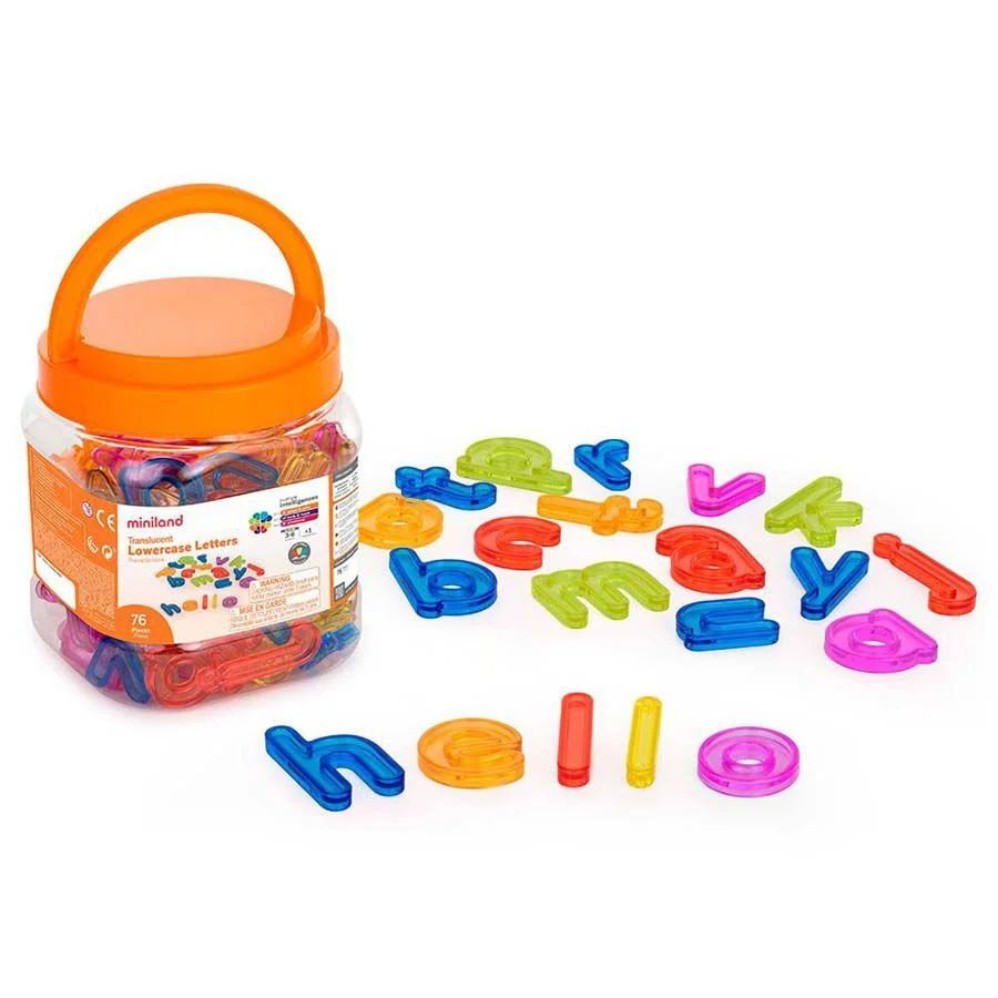 Lletres minúscules translúcides 76 peces Lletres minúscules translúcides 76 peces