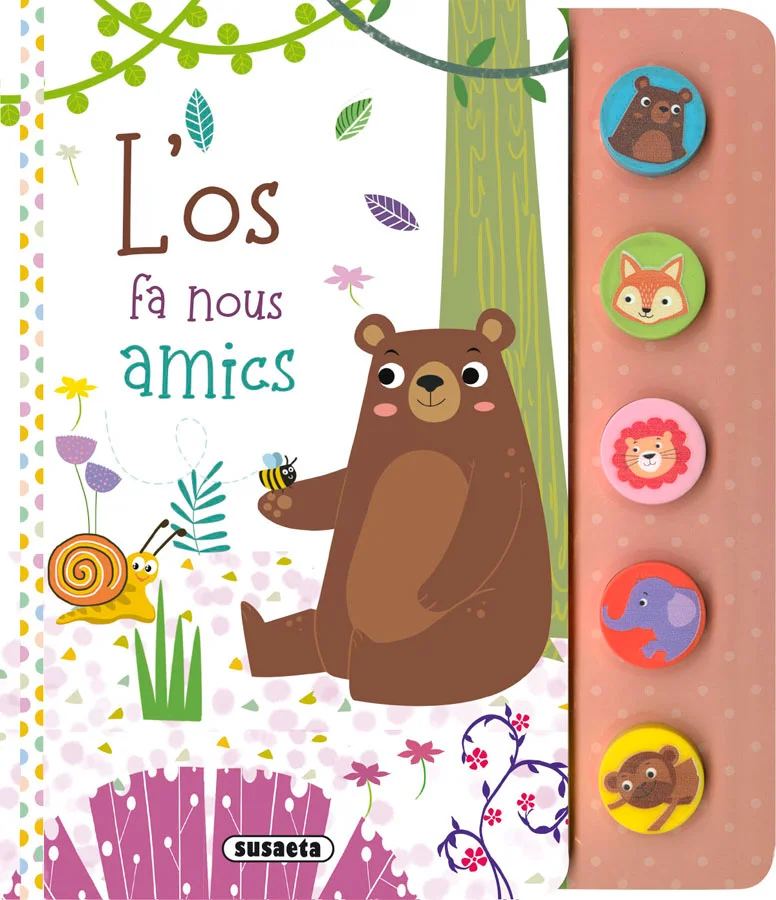 Escolteu els sons dels animals d'aquest llibre prement els botons de silicona. Tens cinc sons en aquest llibre de cartró, que podràs descobrir a m...
