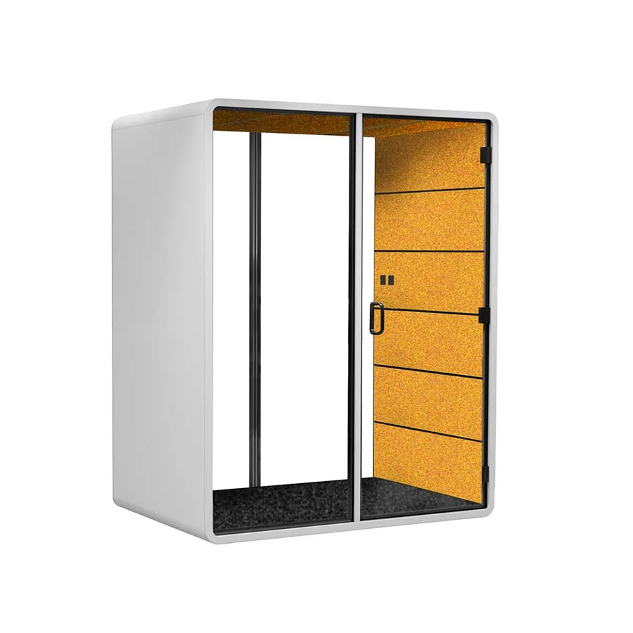 <p><b>Cabina Acústica doble Rome blanc / taronja</b><br><br>Aquesta cabina de format ampliat de la sèrie Rome permet crear un espai de treball o r...