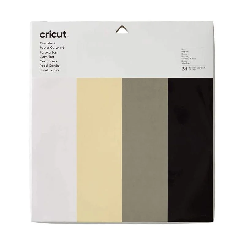 <p>24 hojas de cartulina de 16 gsm de 30,5 cm x 30,5 cm. 4 colores, 3 hojas de cada color: blanco, negro, gris, crema.</p>