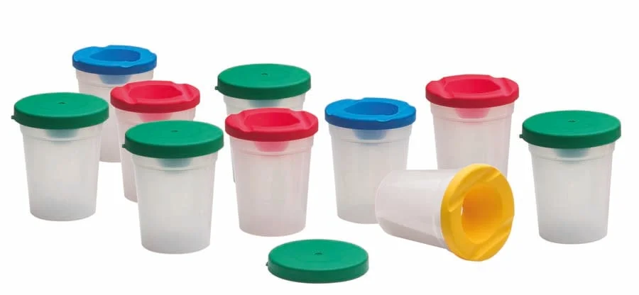 <b>Pot hermètic per a Pintura Faibo 10 unitats</b><br><br>Pot hermètic de plàstic translúcid amb tapes de colors per a pintura. Ideal per guardar ...