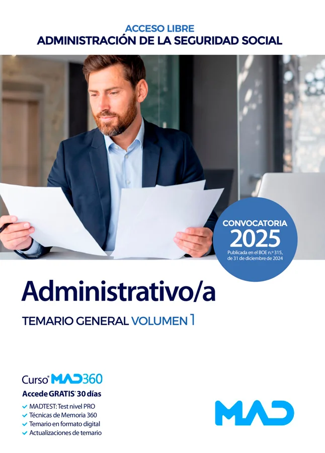 Primer volumen del Bloque de Temario General para la preparación del proceso de selección por el sistema de acceso libre en el&nbsp;Cuerpo Administrati...