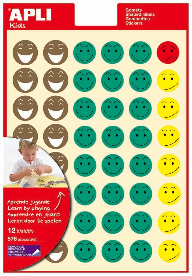 Gomets temàtics Mr. Smiley 12 fulls 48u Gomets temàtics Mr. Smiley 12 fulls 48u