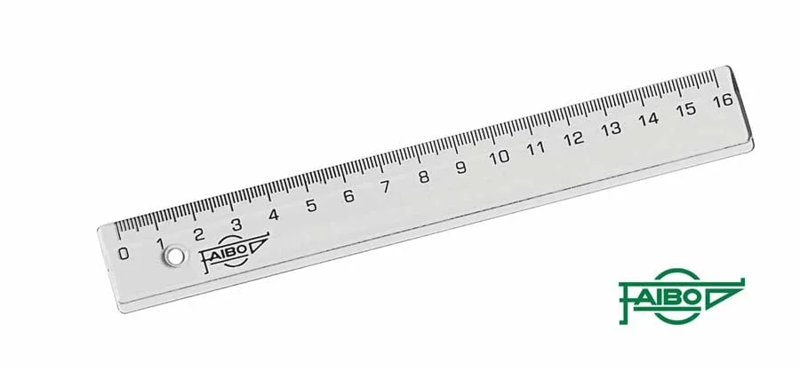 <p><b>Regla Faibo 15 cm</b><br><br>Regla transparent Faibo de 15 cm, eina essencial i precisa per a mesurar i dibuixar línies rectes a l'escola, o...