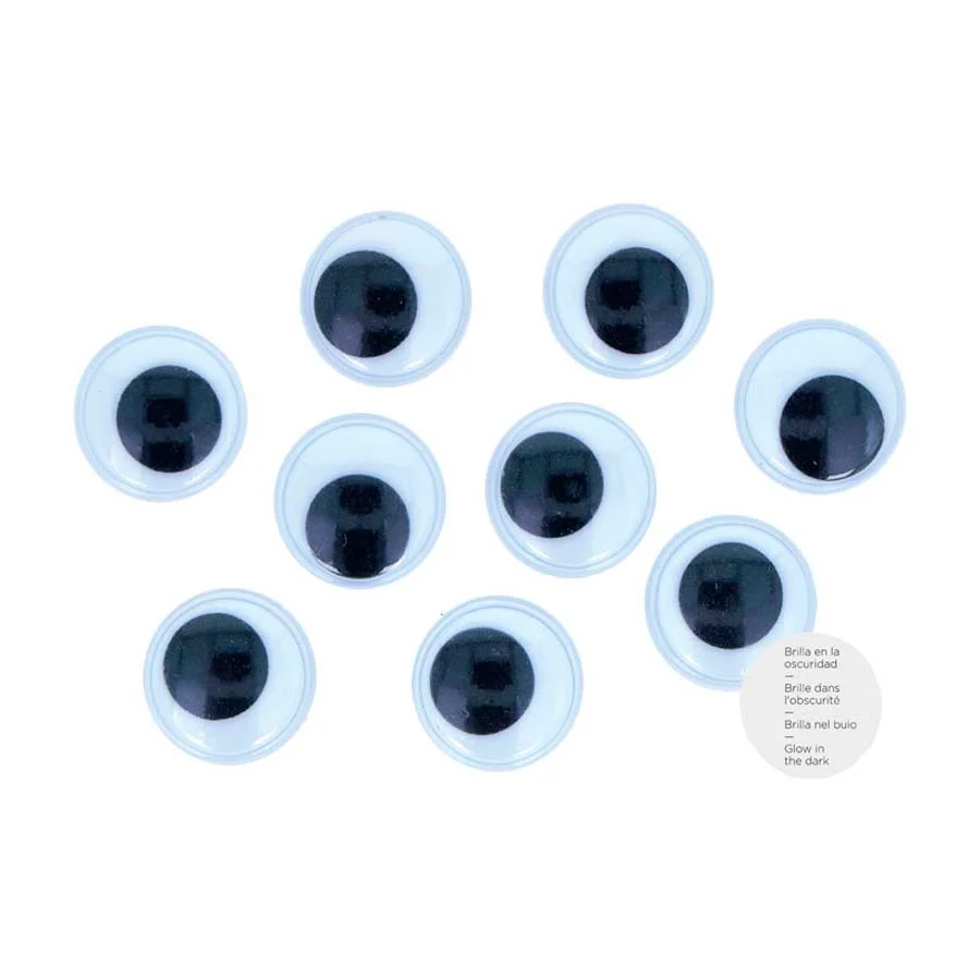 <p>Ulls mòbils amb forma rodona indicats per a la decoració de figures, dibuixos i altres treballs manuals. La bossa inclou 12 unitats de 18 mm de...