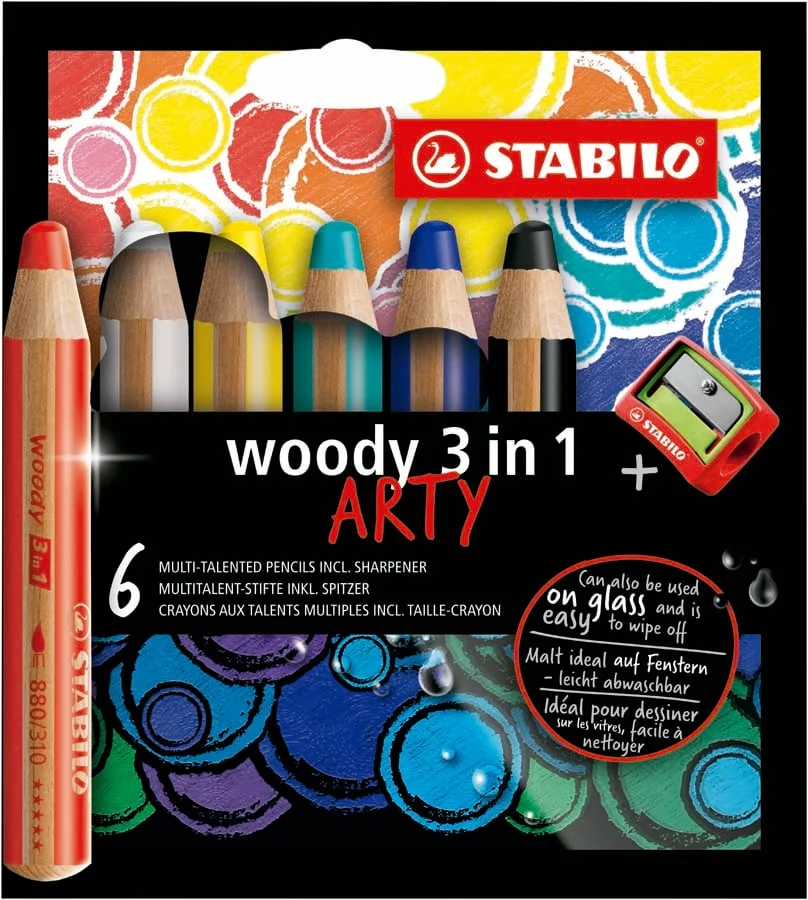 Llapis Stabilo Woody 3 en 1 Arty 6 colors Llapis Stabilo Woody 3 en 1 Arty 6 colors