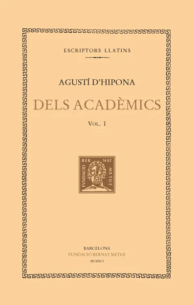 Volum de l'obra Dels acadèmics d'Agustí d'Hipona.