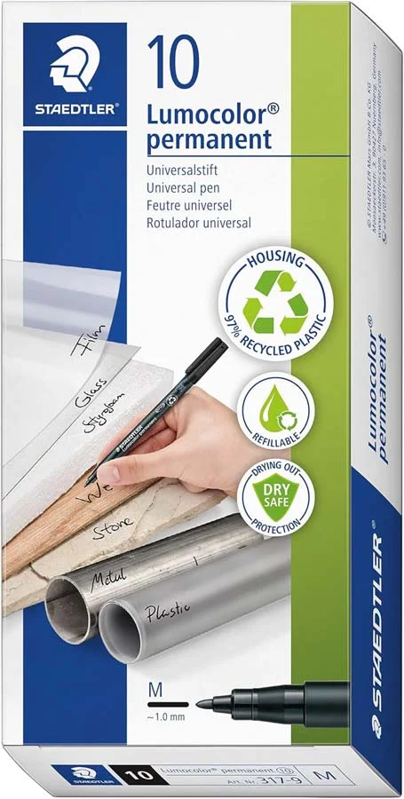 Retolador permanent Staedtler Lumocolor punta M vermell