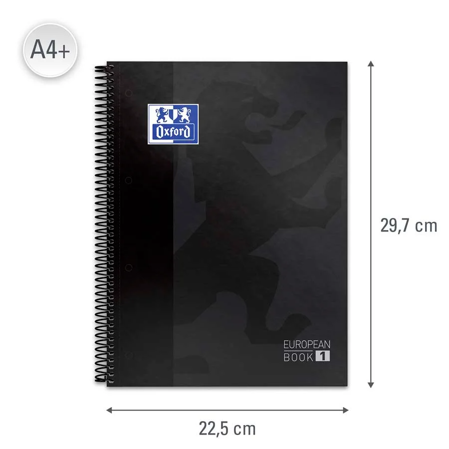 Notebook Oxford EuropeanBook 1 A4 80 fulls 5x5 gris fosc Notebook Oxford EuropeanBook 1 A4 80 fulls 5x5 gris fosc