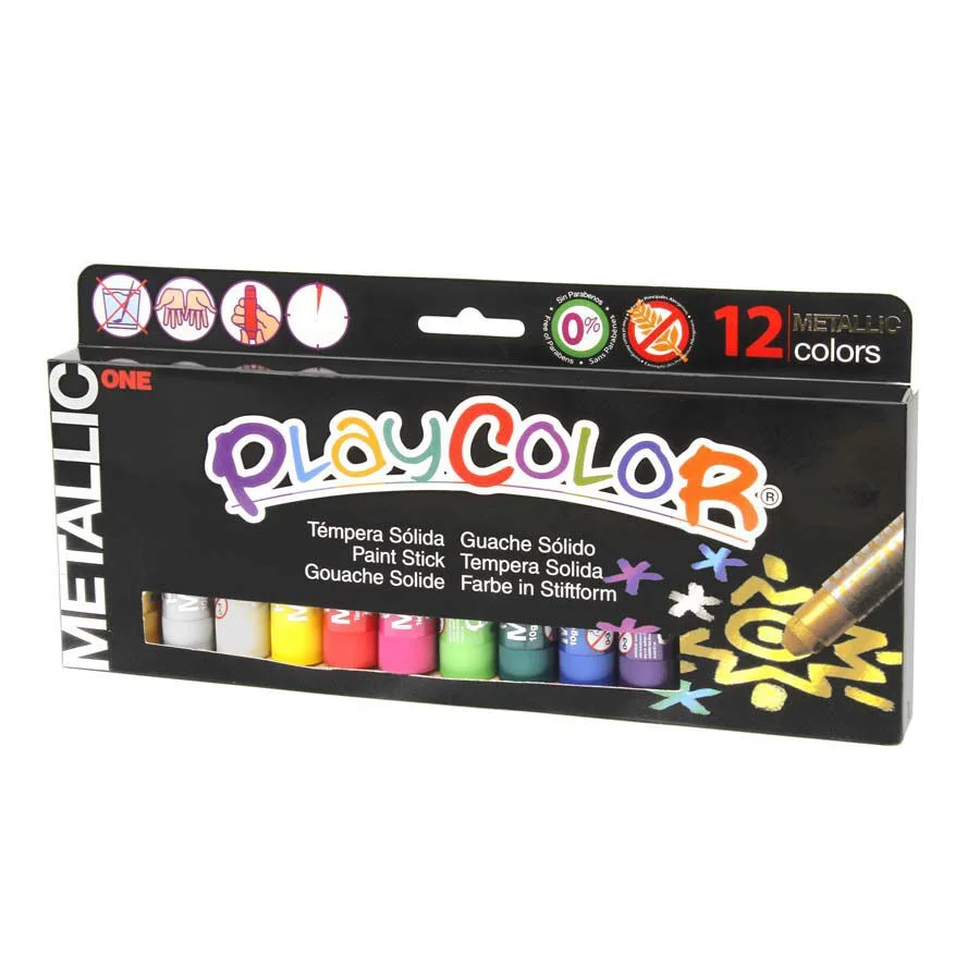 Témpera sòlida Playcolor metal·litzada 10g 12 colors Témpera sòlida Playcolor metal·litzada 10g 12 colors