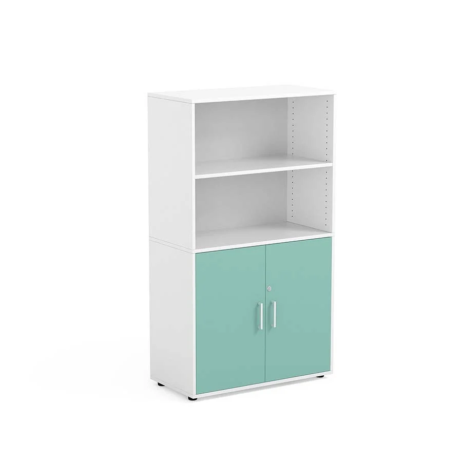 Armari blanc 4 espais portes inferiors verd mint Armari blanc 4 espais portes inferiors verd mint