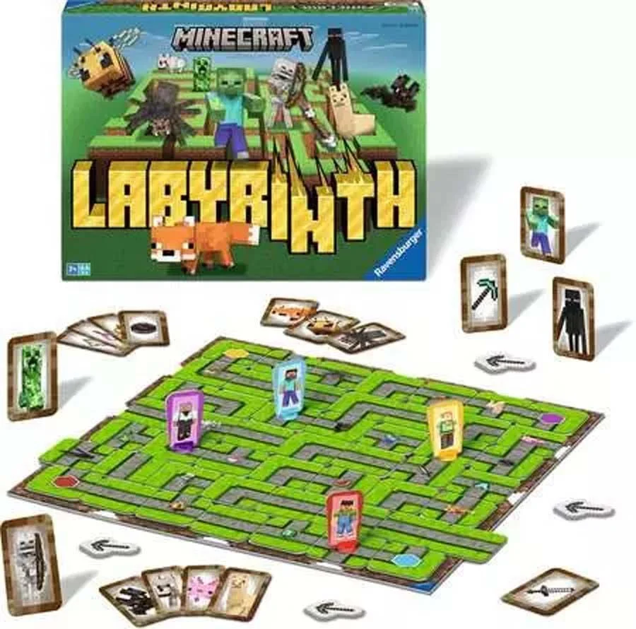 Laberint Minecraft és una adaptació del clàssic joc de taula ''Laberint'', ambientat en l'univers pixelat de Minecraft.<br>En aquest joc, els juga...
