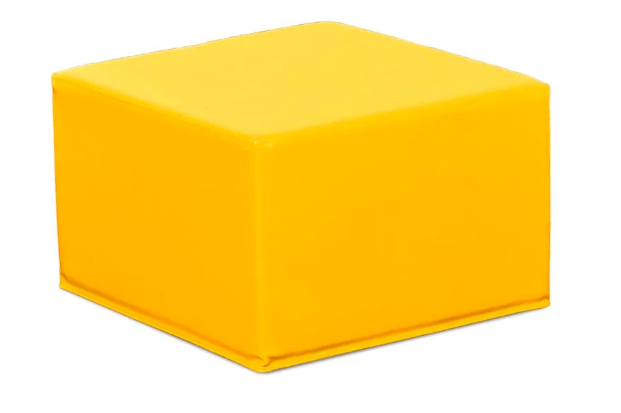 Puff cub 40x40x25cm groc
