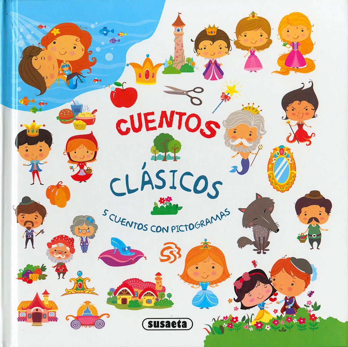 Una estupenda colección de cuentos clásicos con palabras clave en forma de imágenes para alentar a los más pequeños a participar en la lectura.