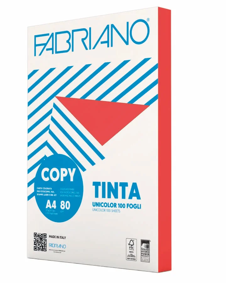 Paper Copy Tinta A4 80g Fabriano vermell 100 fulls