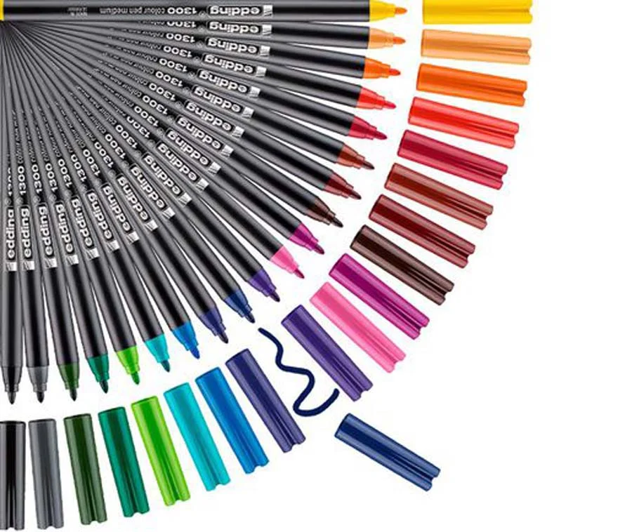 Retoladors Edding 1300 capsa de metall  20 colors