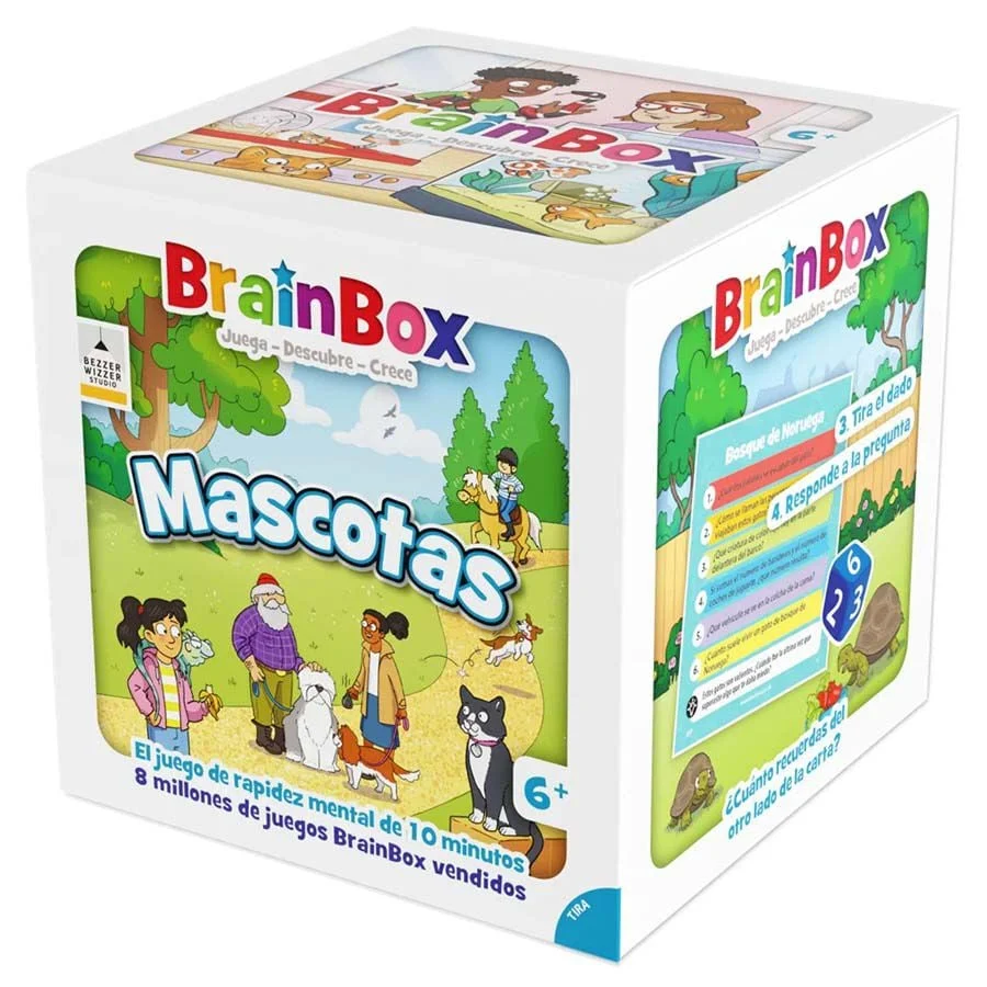 Brainbox Mascotes és un fantàstic joc de memòria i observació dissenyat per als més petits de la casa, centrat en l'adorable món dels animals de c...
