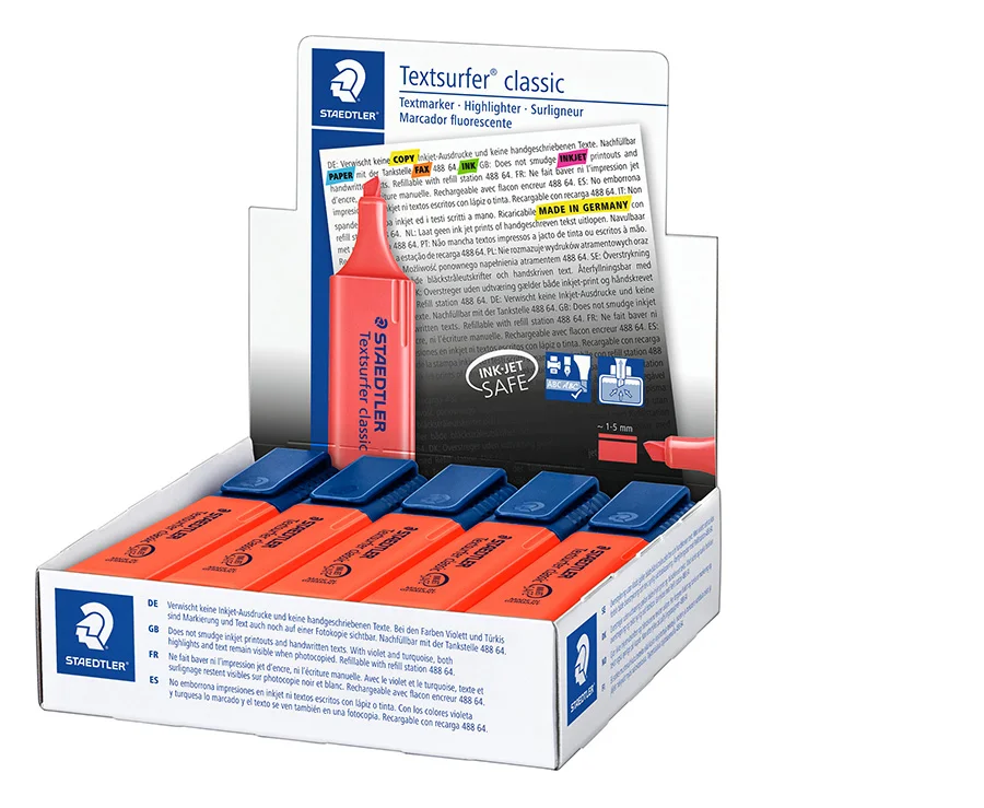Marcadors fluoresecent Staedtler Textsurfer vermell 10u