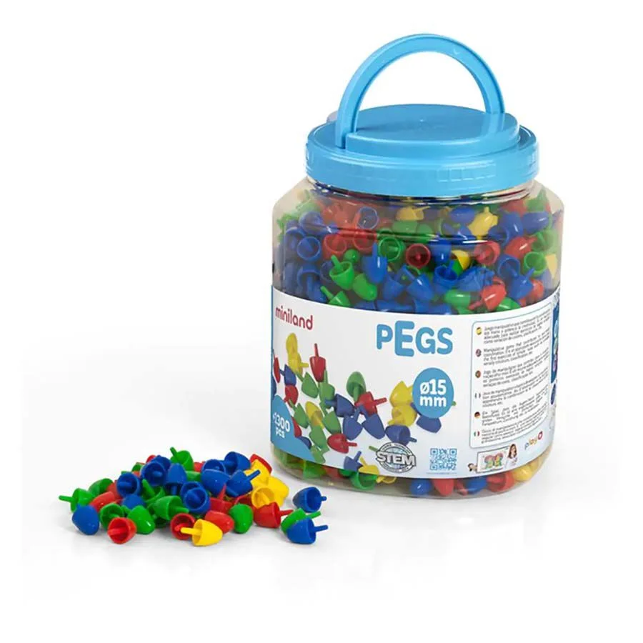 <p>Les peces Pegs serveixen per a crear divertits mosaics. Ajuden a desenvolupar la coordinació del moviment dels dits. Exercita l'atenció i estim...