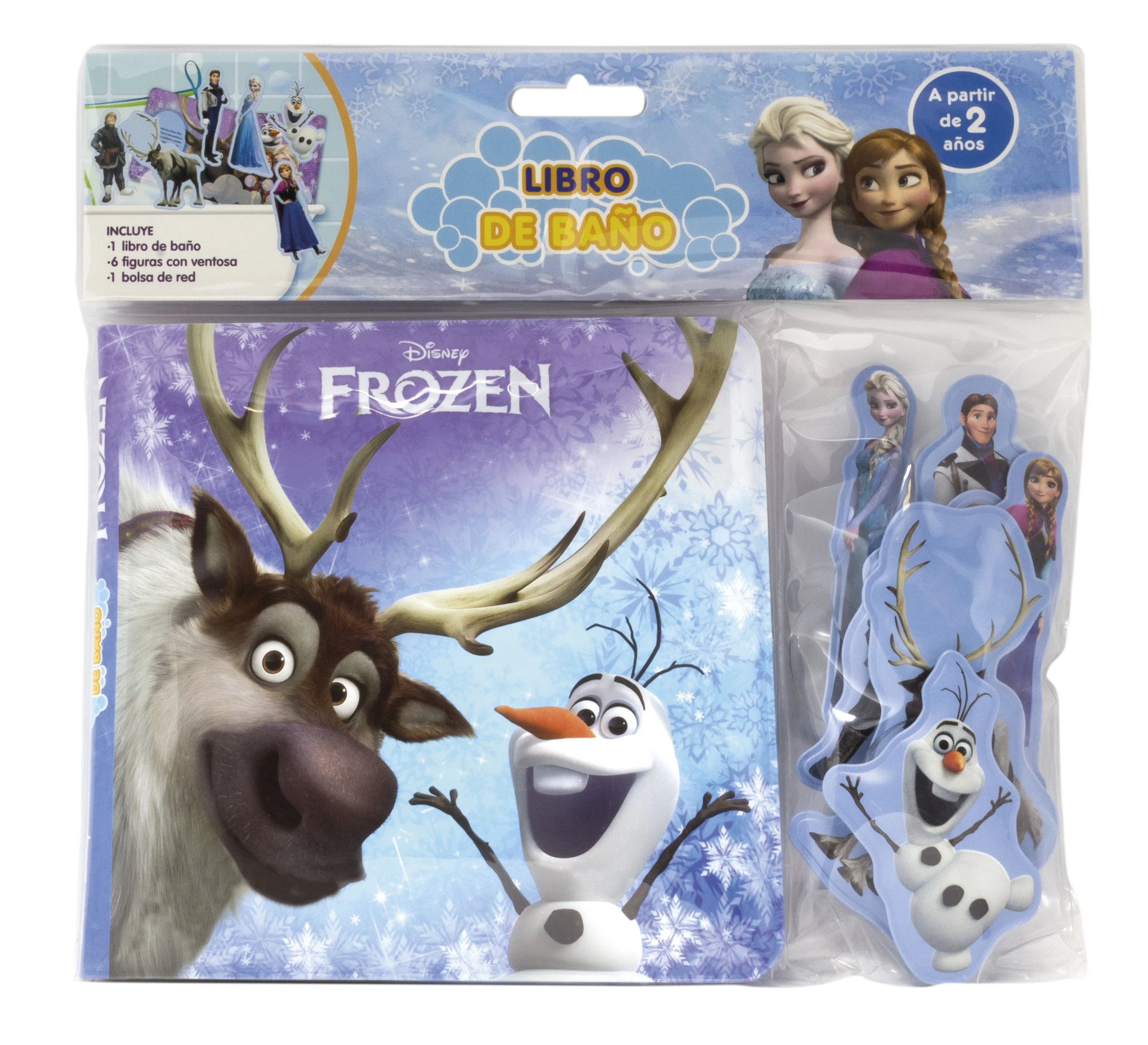 Acompanña a Anna y a Elsa en sus aventuras. ¡La hora del banño nunca había sido tan divertida!Incluye figuritas con ventosas para jugar.