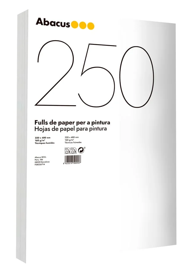 Paper per a pintura Abacus 32x48cm 160g 250 fulls Paper per a pintura Abacus 32x48cm 160g 250 fulls
