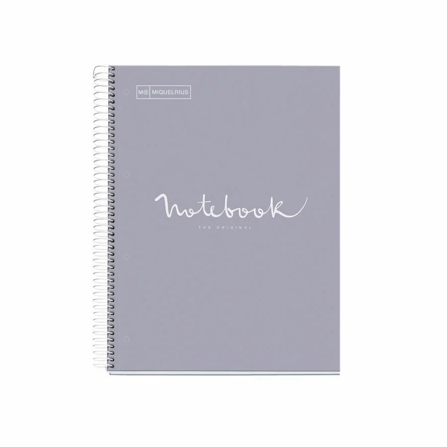 <p>La llibreta Miquel Rius Emotions Notebook 1 de color gris té 80 fulls, mida DIN A4, amb un gramatge de 90 g/m2, amb quadrícula de 5 x 5 mm.<br>...
