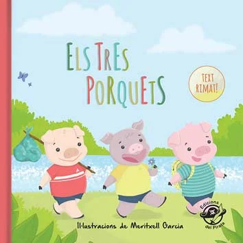Els tres porquets, la història de tota la vida, amb una mica menys de text i tot rimat, per tal que sigui més divertida a l'hora d'explicar-la.  E...