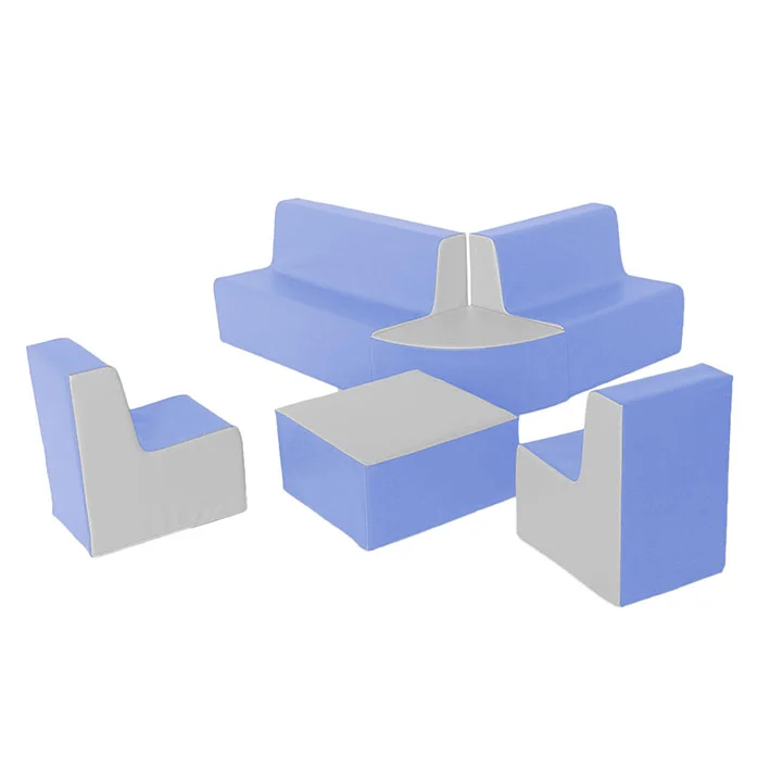 Butaca mitjana 2 places 64x45x50cm seient 25cm blau