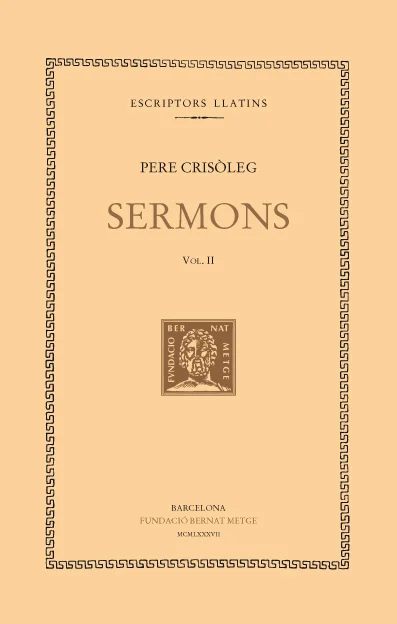 Aquest segon volum dels Sermons de Pere Crisòleg conté els sermons compresos entre el 28 i el 62 bis.