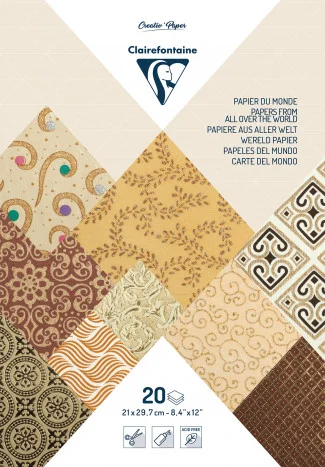 Papers del món Clairefontaine marrons 20 fulls Papers del món Clairefontaine marrons 20 fulls