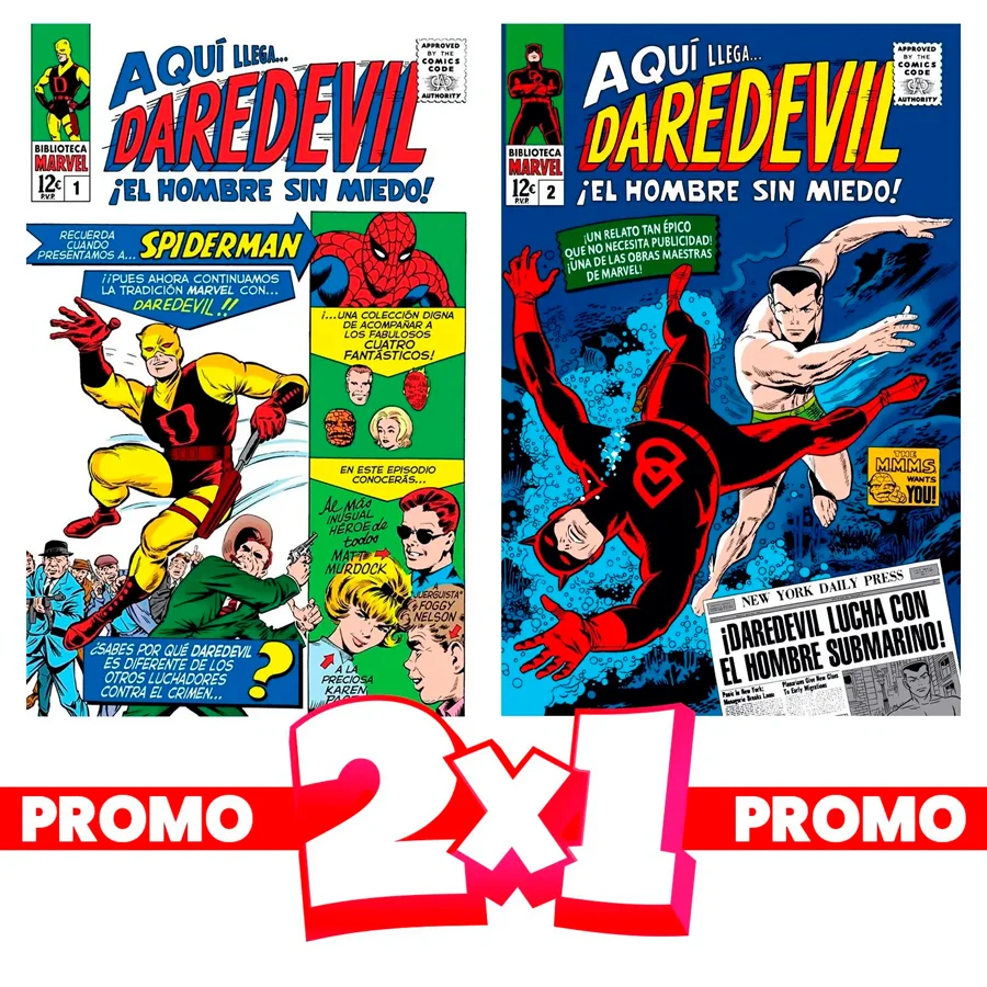Pack que contiene los tomos Biblioteca Marvel 18. Daredevil 1 y Biblioteca Marvel 30. Daredevil 2.<br><br>Es más que un cómic: es una máquina del ...