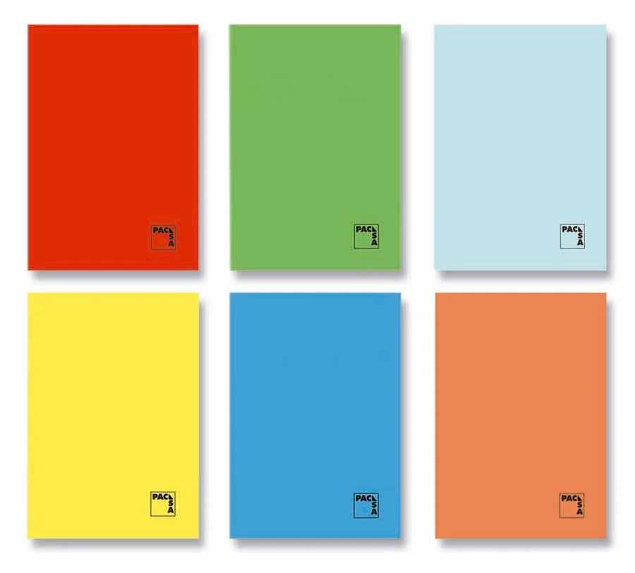 Llibreta grapada Pacsa A5 48 fulls ratlla horitzontal colors assortits