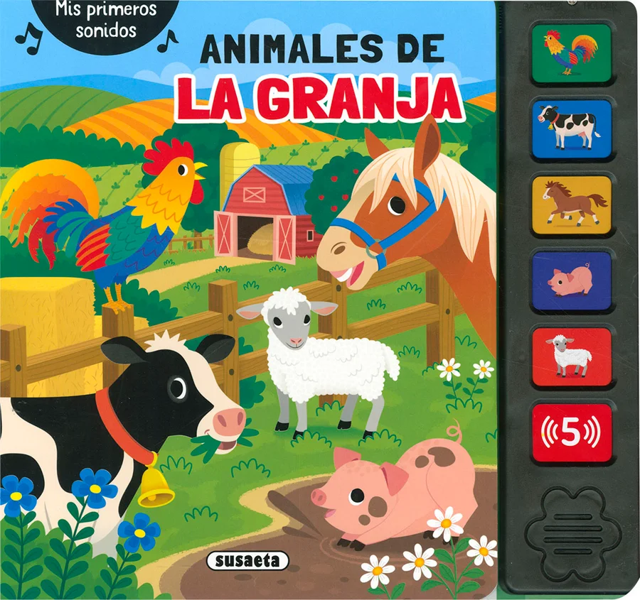 ¿Qué sonido hace un gallo? ¿Y una vaca? ¿Y cómo hace el caballo? Diviértete con la lectura y escucha los sonidos de los animales de la granja puls...