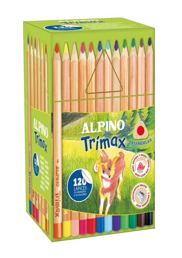 Llapis de colors Alpino Trimax Jumbo caixa escolar 120u