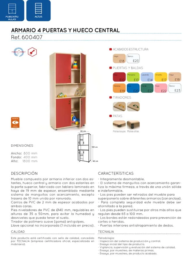 Moble alt Armari 4 portes + buit central estructura faig portes faig