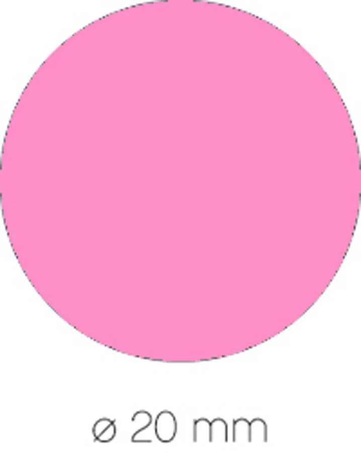Gomets rodons grans 20mm rotlle rosa