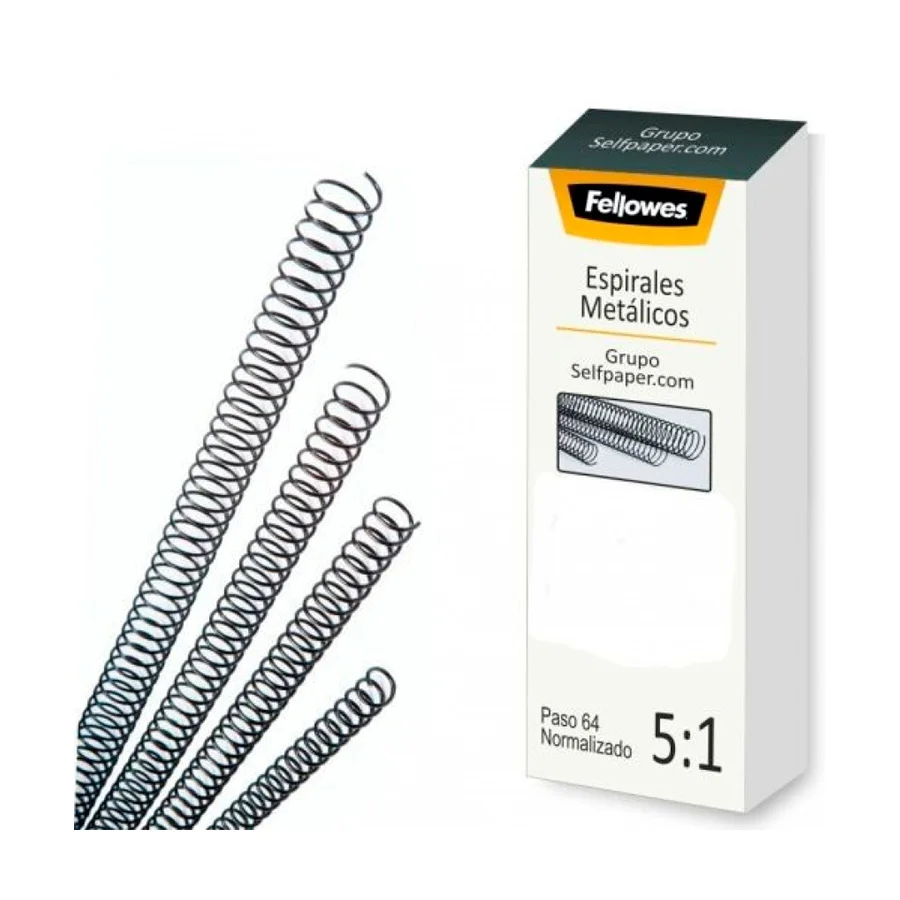 Enquadernadors d'Espiral metàl.lic Fellowes 30mm negre 50u Enquadernadors d'Espiral metàl.lic Fellowes 30mm negre 50u