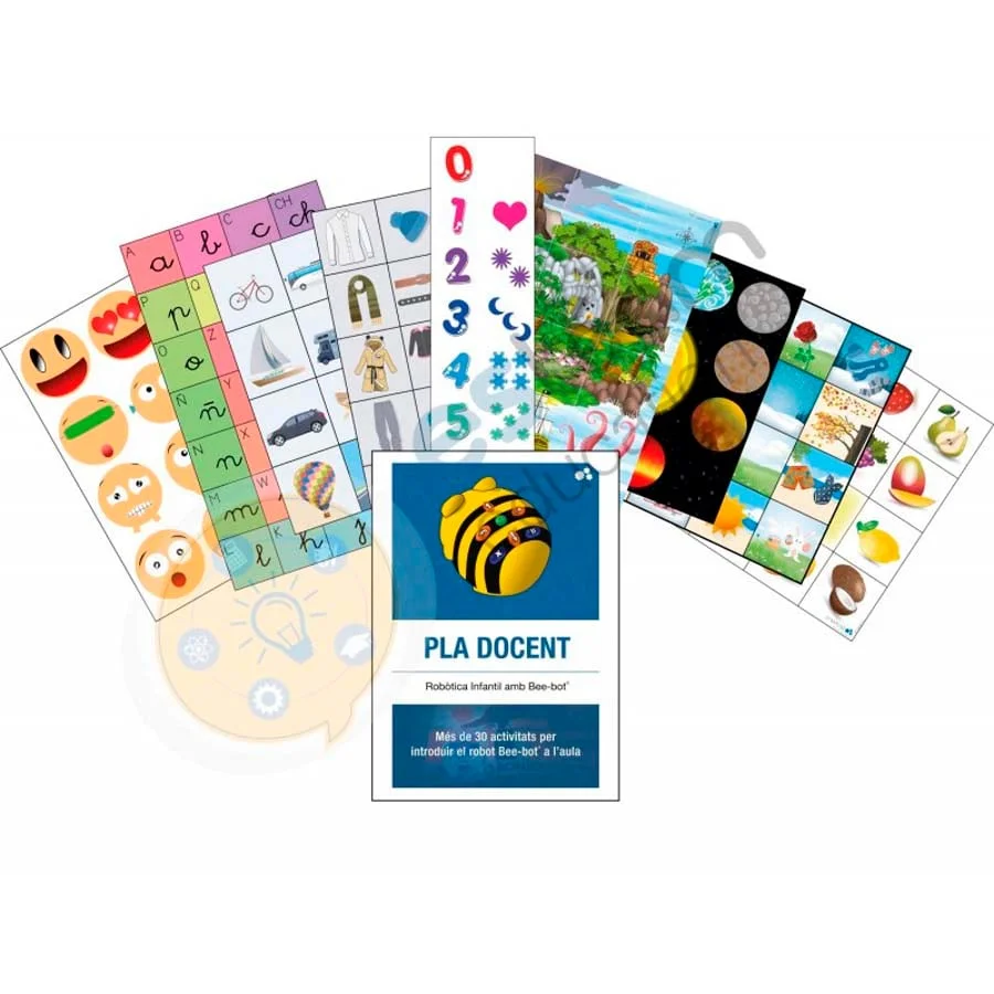 Pack de plan docente y 9 tapetes para Bee-Bot® y  Blue-Bot® catalán