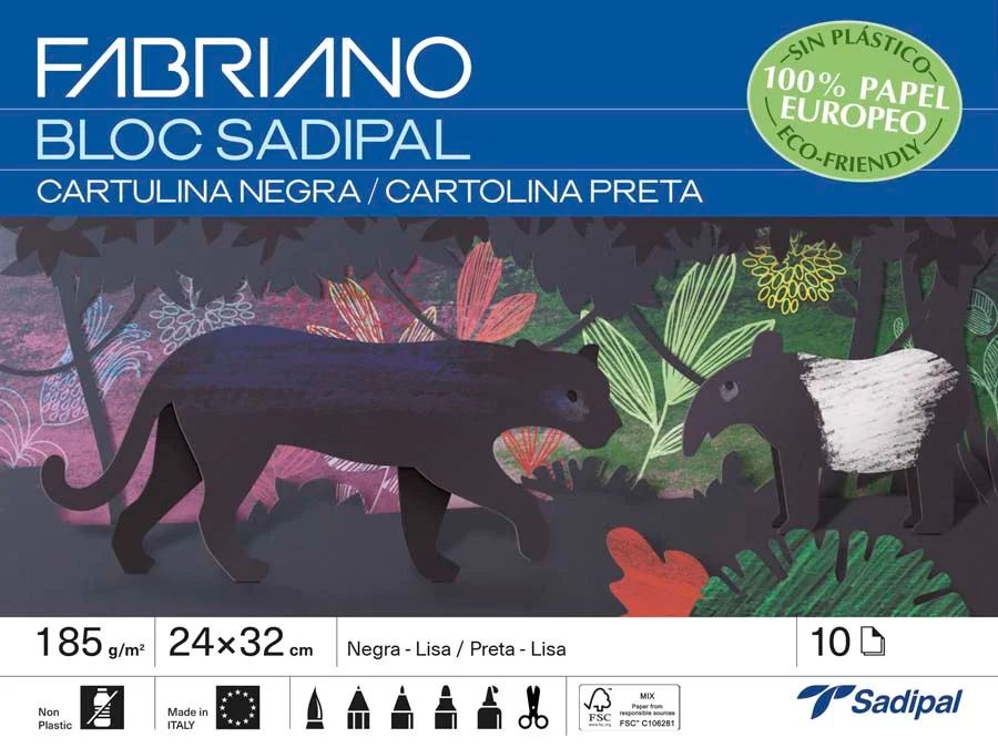 Bloc de Cartolines Sadipal 24x32cm negre 10 fulls Bloc de Cartolines Sadipal 24x32cm negre 10 fulls
