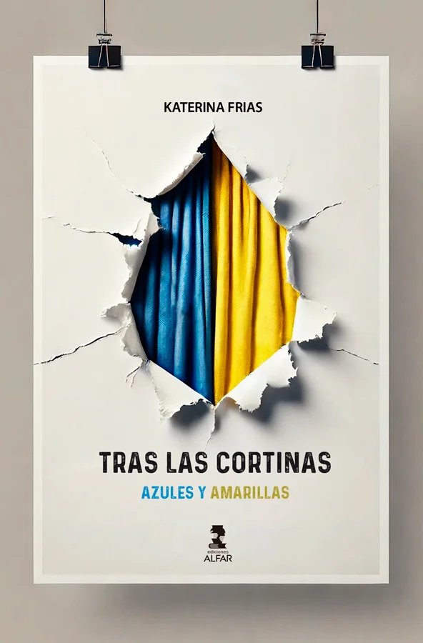 'Tras las cortinas azules y amarillas'' es una colección de relatos que exploran la identidad, la memoria y el impacto de la guerra en la vida cot...