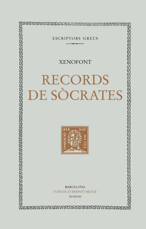 Aquest volum conté l'obra Records de Sòcrates de Xenofont.