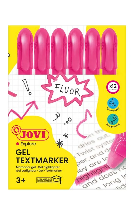 Marcador de Cera Gel Jovi fluorescent rosa 12u Marcador de Cera Gel Jovi fluorescent rosa 12u