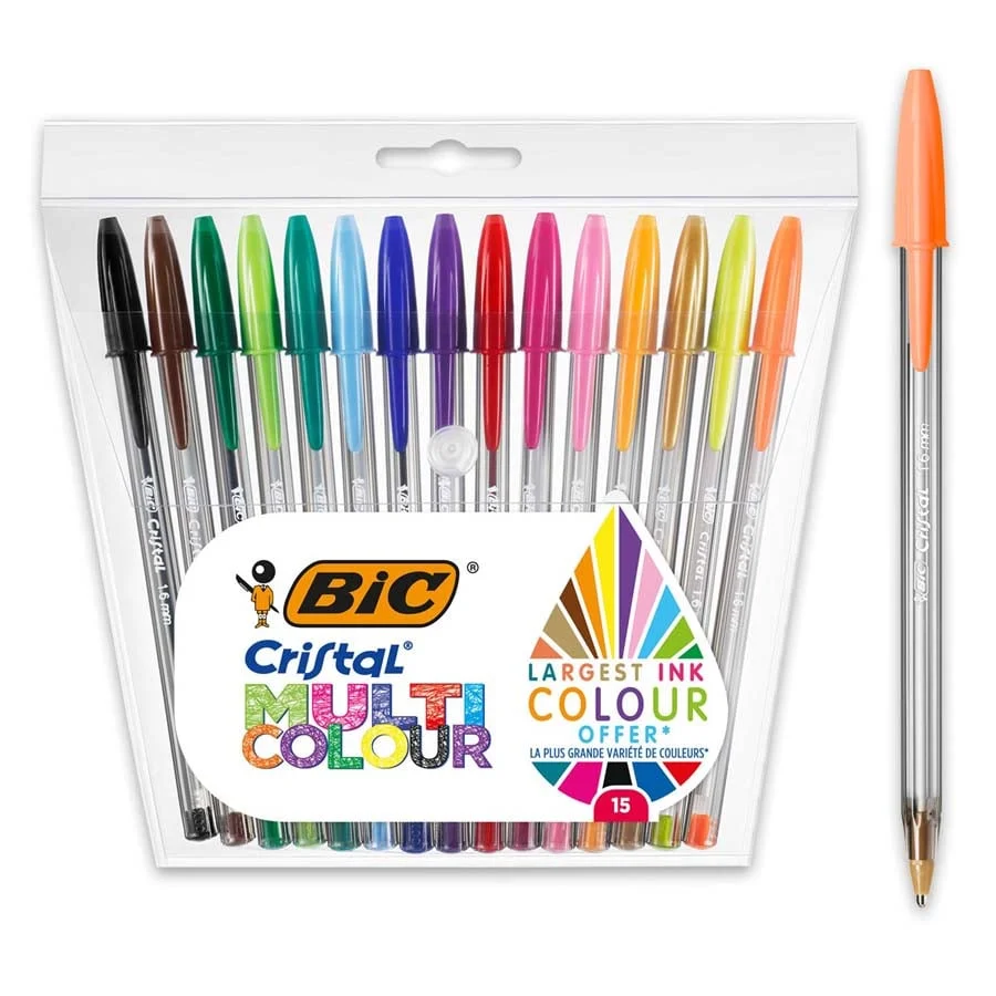 Bolígafs Bic Cristal Multicolour 15 colors Bolígafs Bic Cristal Multicolour 15 colors