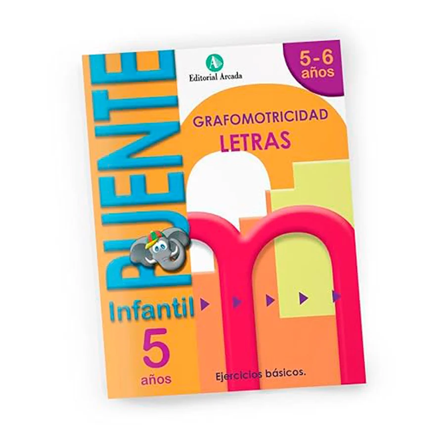 Cuaderno de grafomotricidad de la colección “Puente Infantil Letras” 5 años es un cuaderno de refuerzo con actividades de grafomotricidad de educa...
