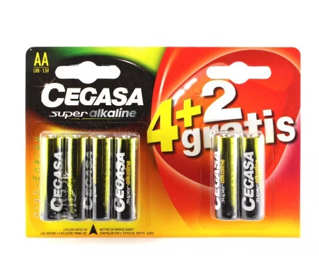 Pila Super alcalina Cegasa LR6-AA 4+2u Pila Super alcalina Cegasa LR6-AA 4+2u