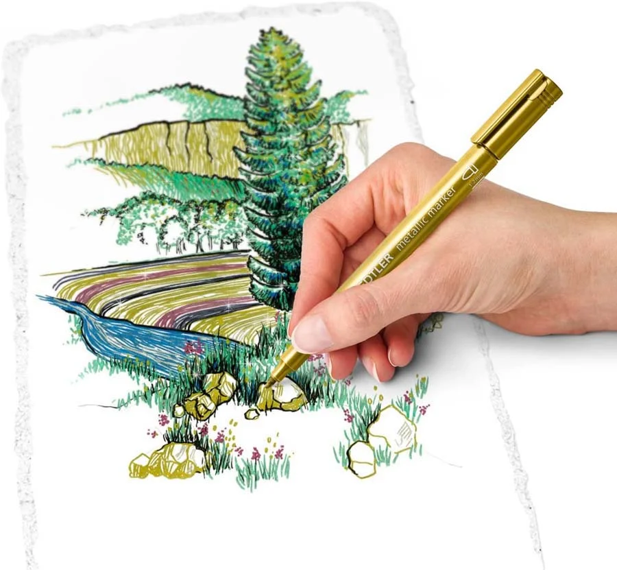 Retolador permanent Staedtler Metallic Pen blau