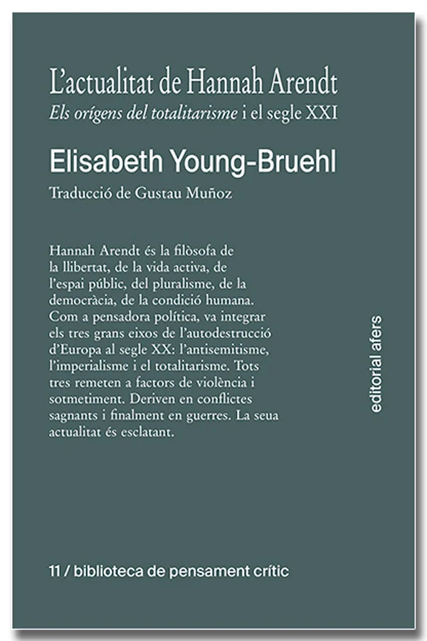 Hannah Arendt és la filòsofa de la llibertat, de la vida activa, de l’espai públic, del pluralisme, de la democràcia, de la condició humana. Com a...